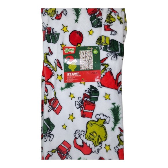 Dr Seuss The Grinch Twin Plush Blanket 60"X90" Oversized Throw Christmas Holiday - Picture 1 of 11